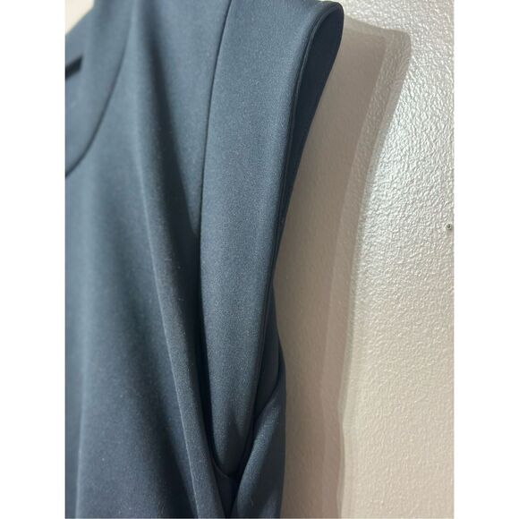 NWOT Rachel Parcell Ruched Classic Bodycon Black Midi Dress Women's Medium - Picture 3 of 11